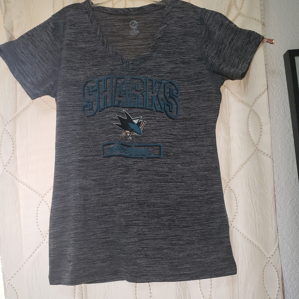 NWOT SJ Sharks NHL Hockey Grey Shirt Top